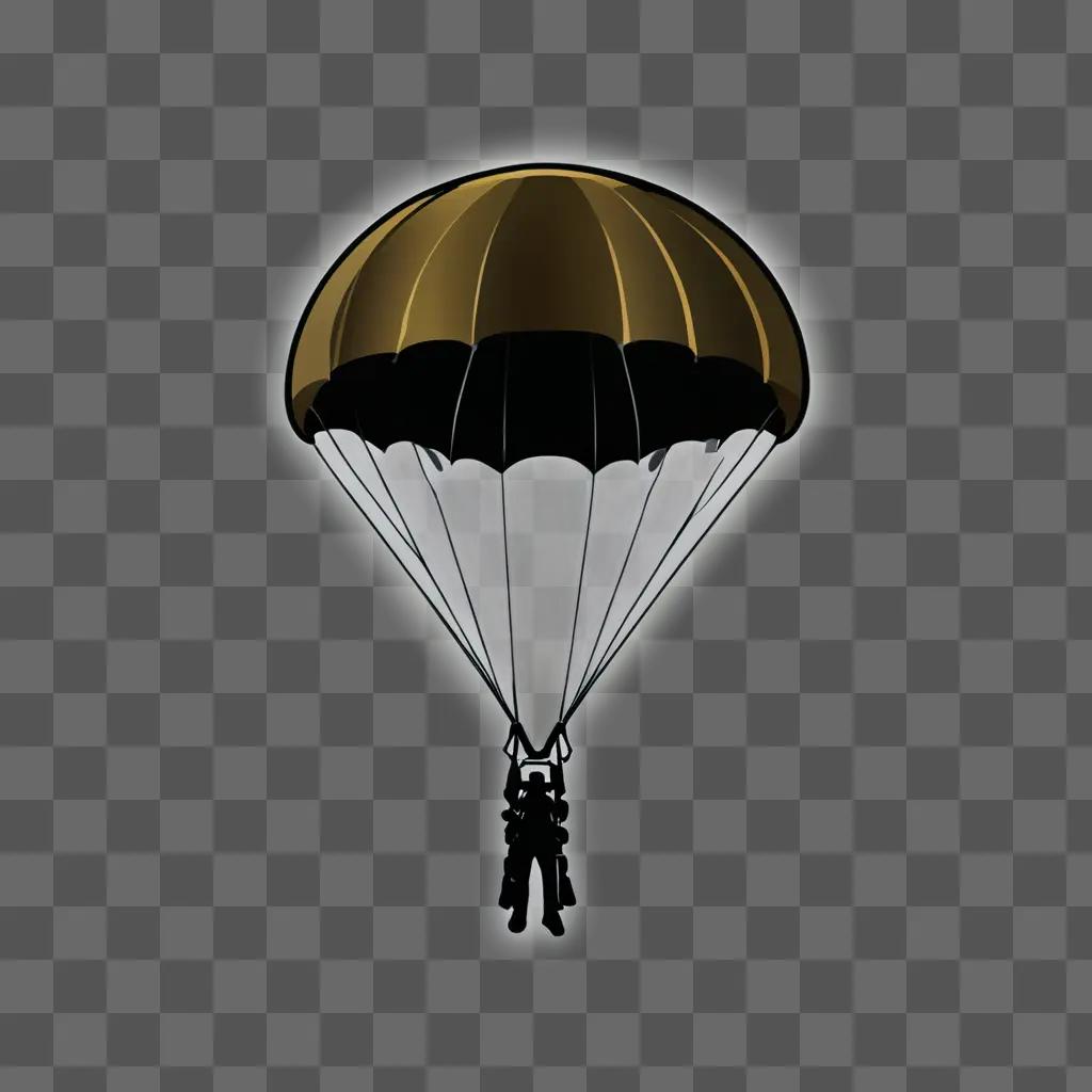 A paratrooper is wearing a hat and is in the air