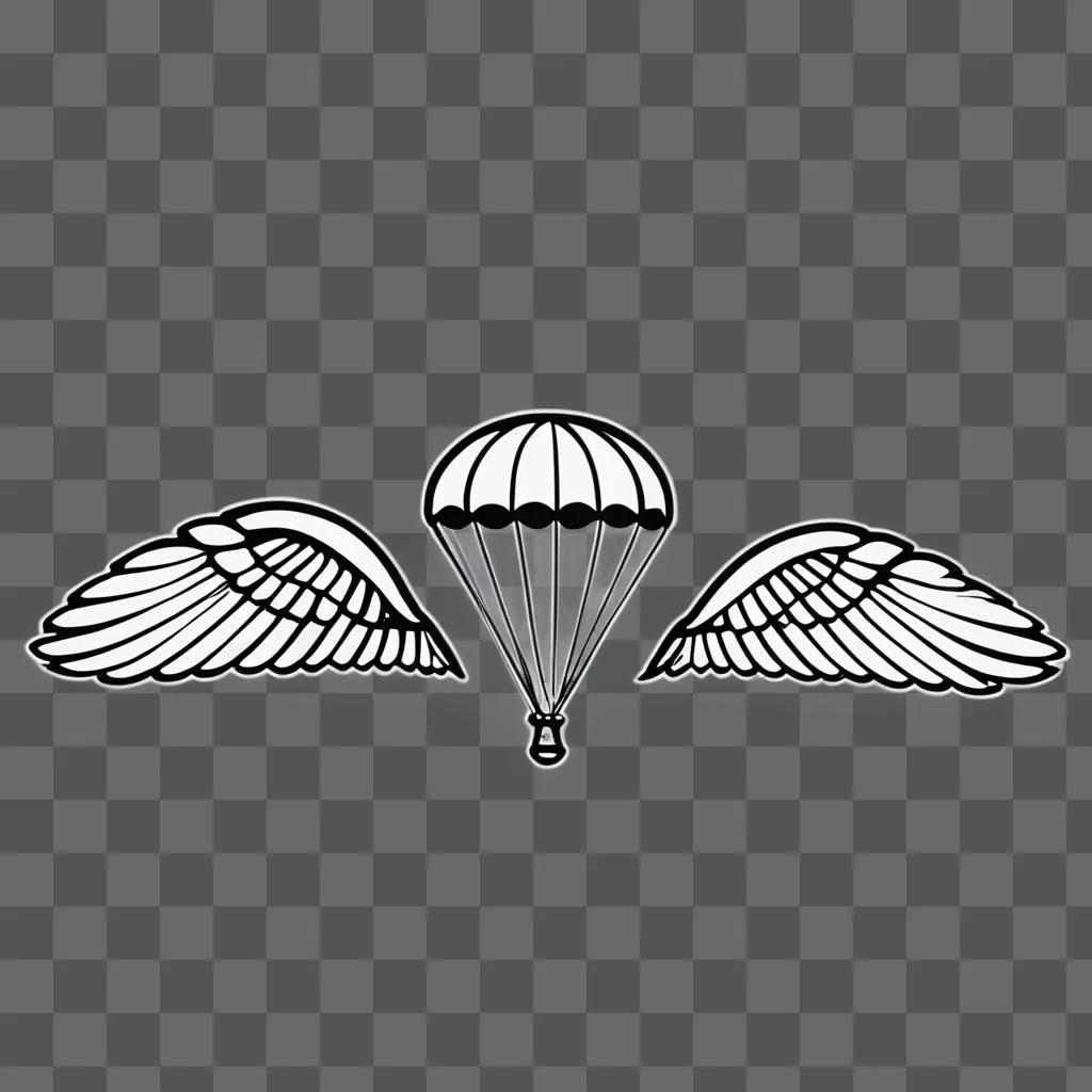 A paratroopers hat with wings on a gray background