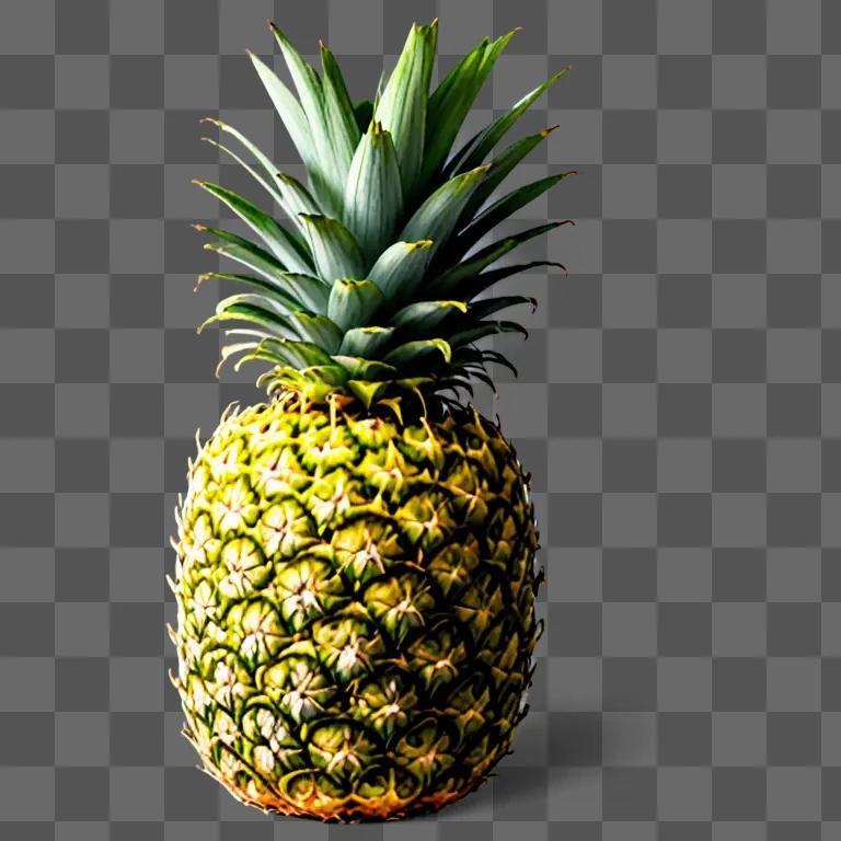 A pineapple clipart image with a green background