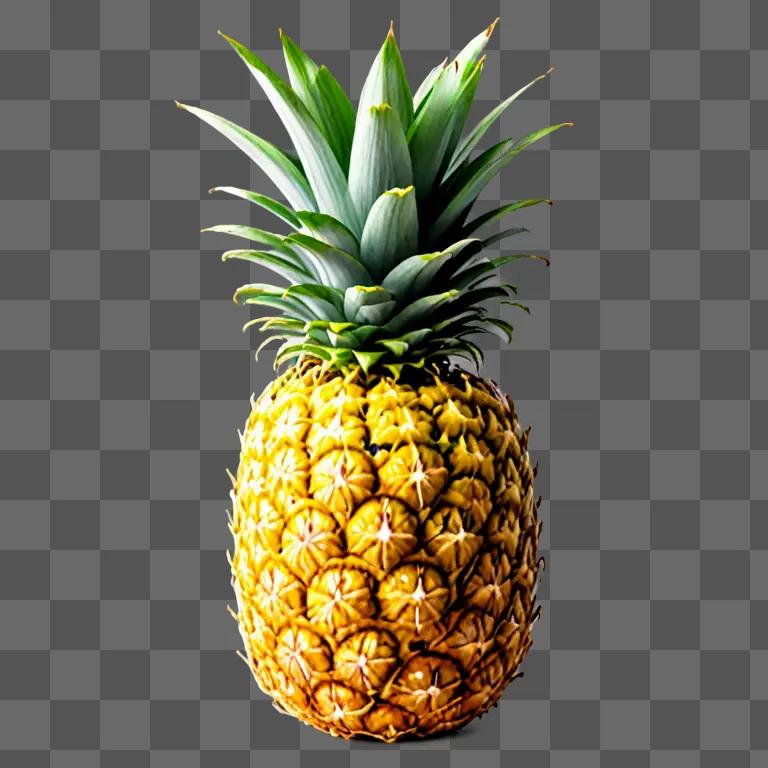 A pineapple clipart image with a green background