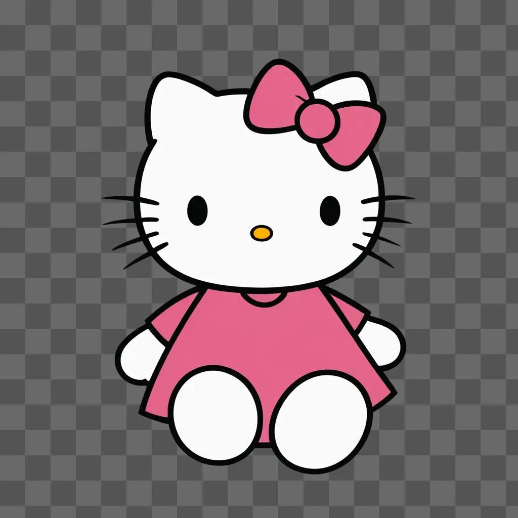 A pink Hello Kitty doll in a pink dress