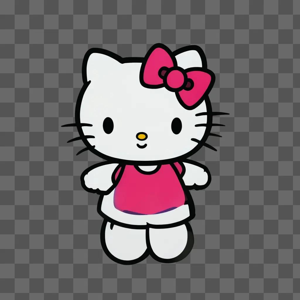 A pink Hello Kitty doll with a pink bow on her head