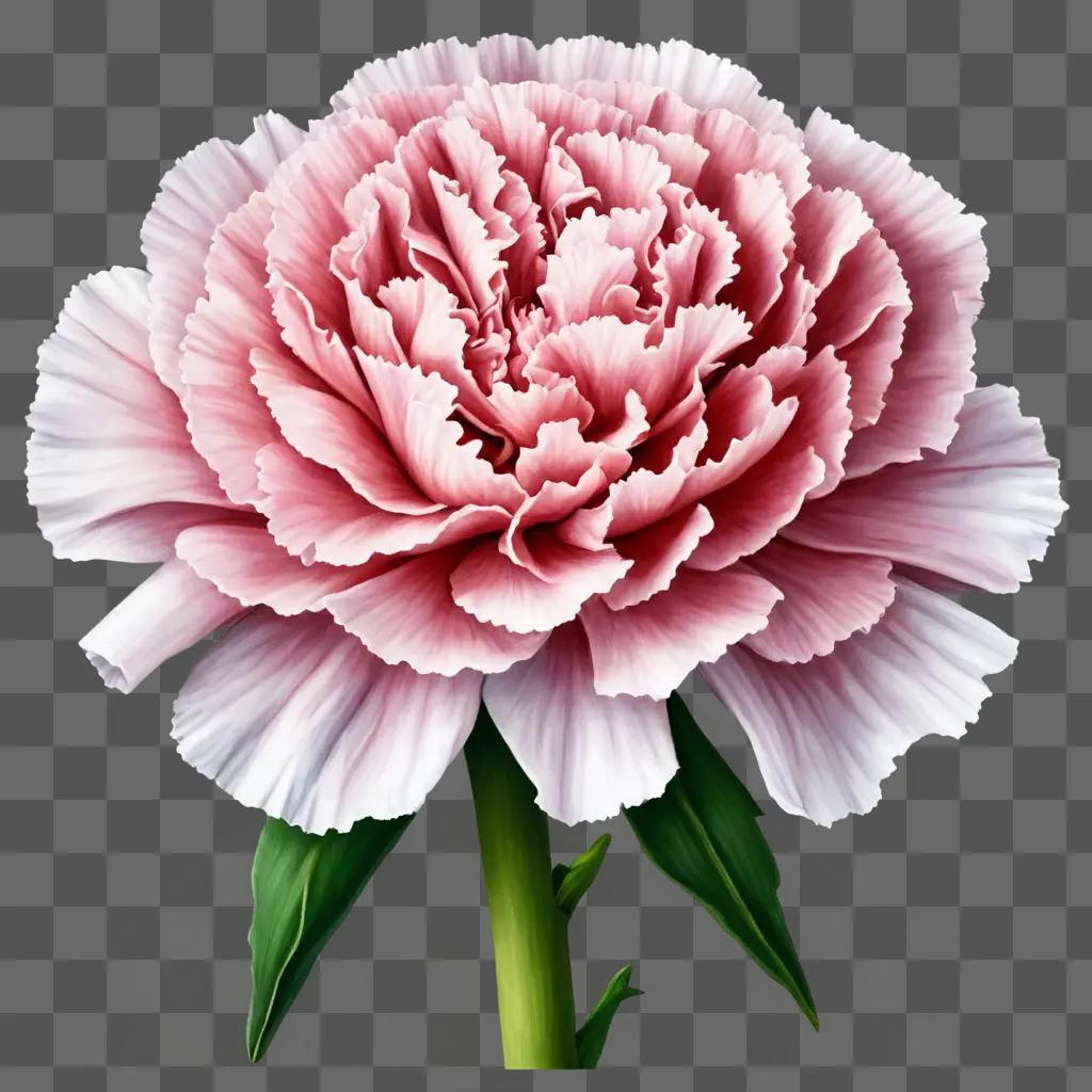 A pink carnation flower in a drawing