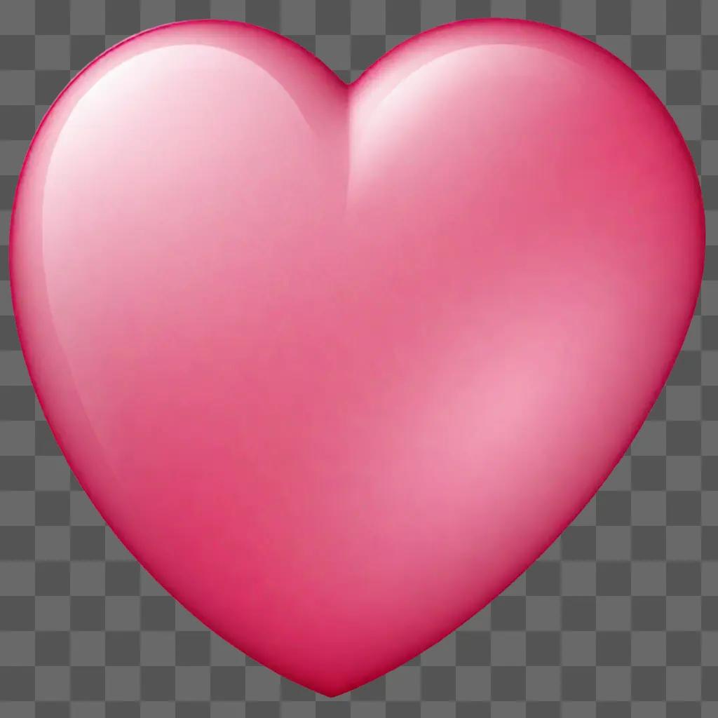 A pink heart with a glossy finish