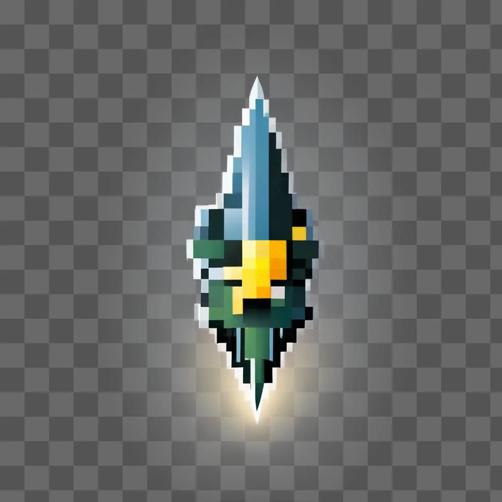 A pixel bullet in a white background