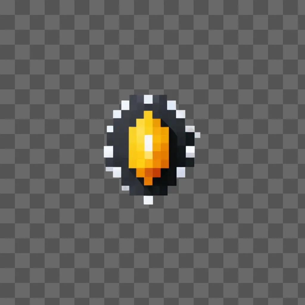 A pixel bullet shines on a brown background