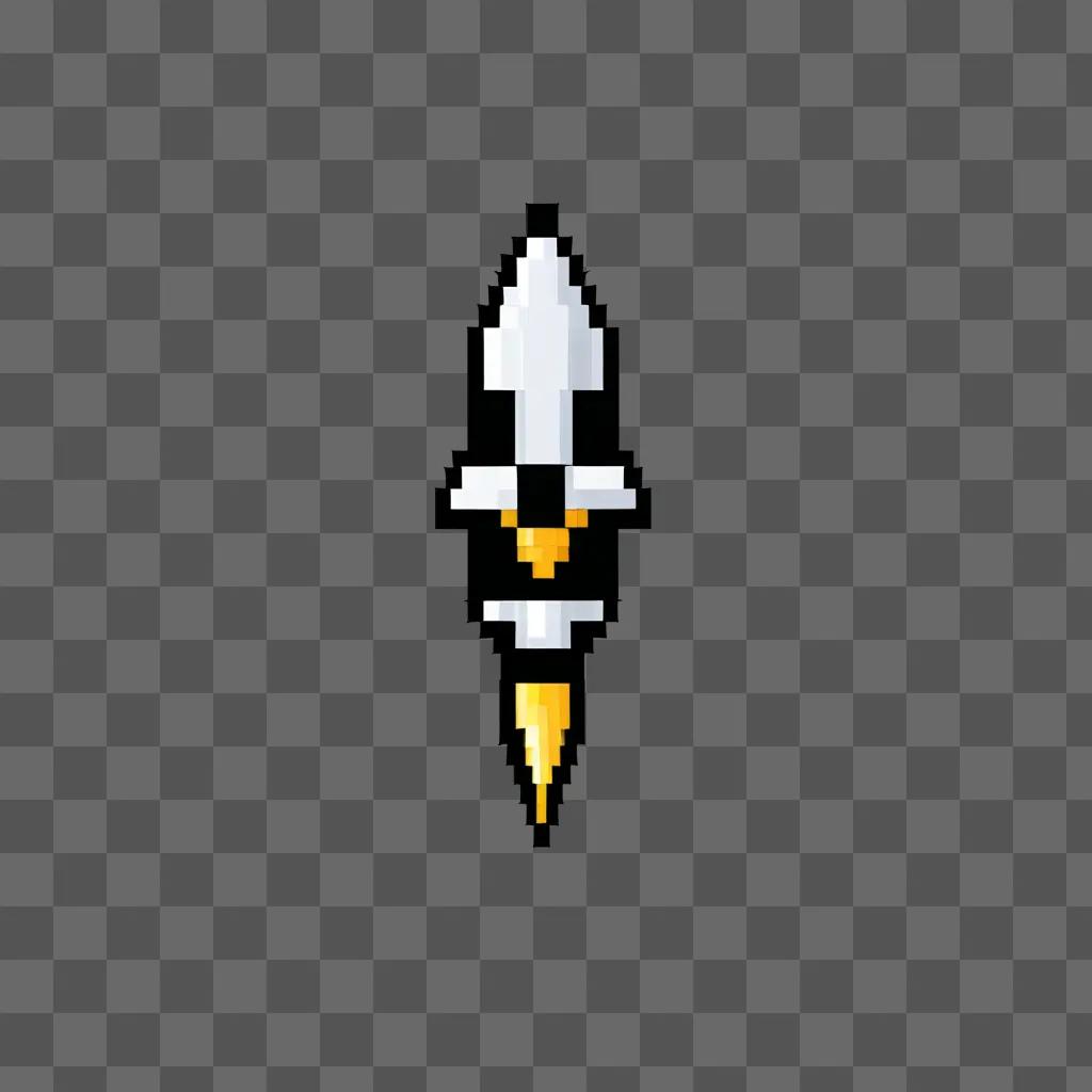 A pixelated bullet with a white stripe