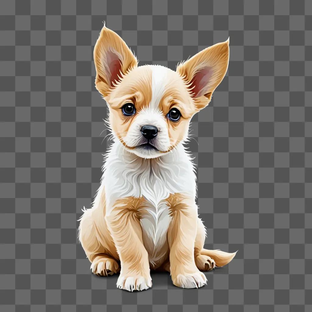 A puppy illustrated on a beige background