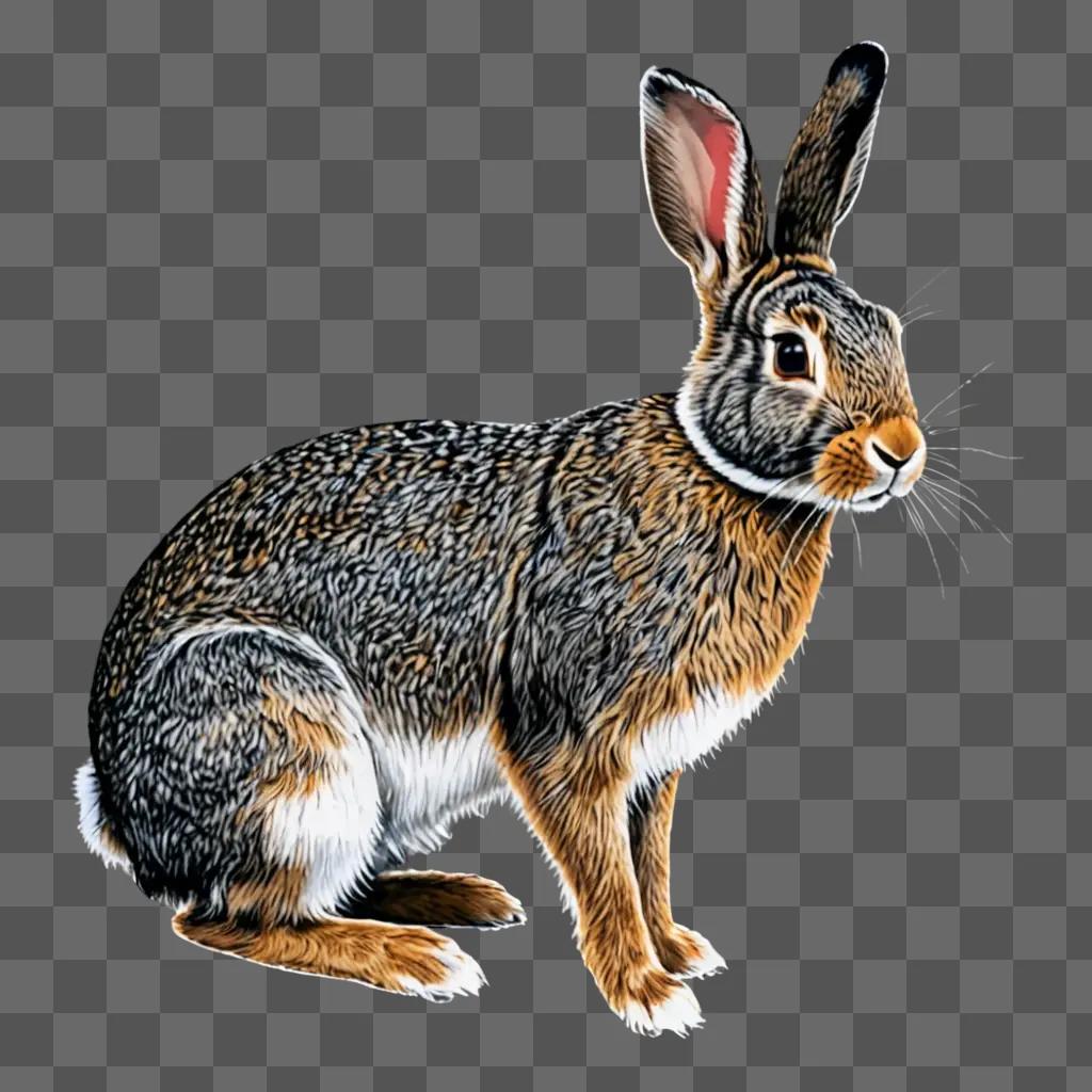 A rabbit drawing in vibrant colours