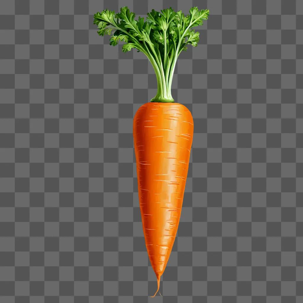 A realistic carrot drawing on a beige background