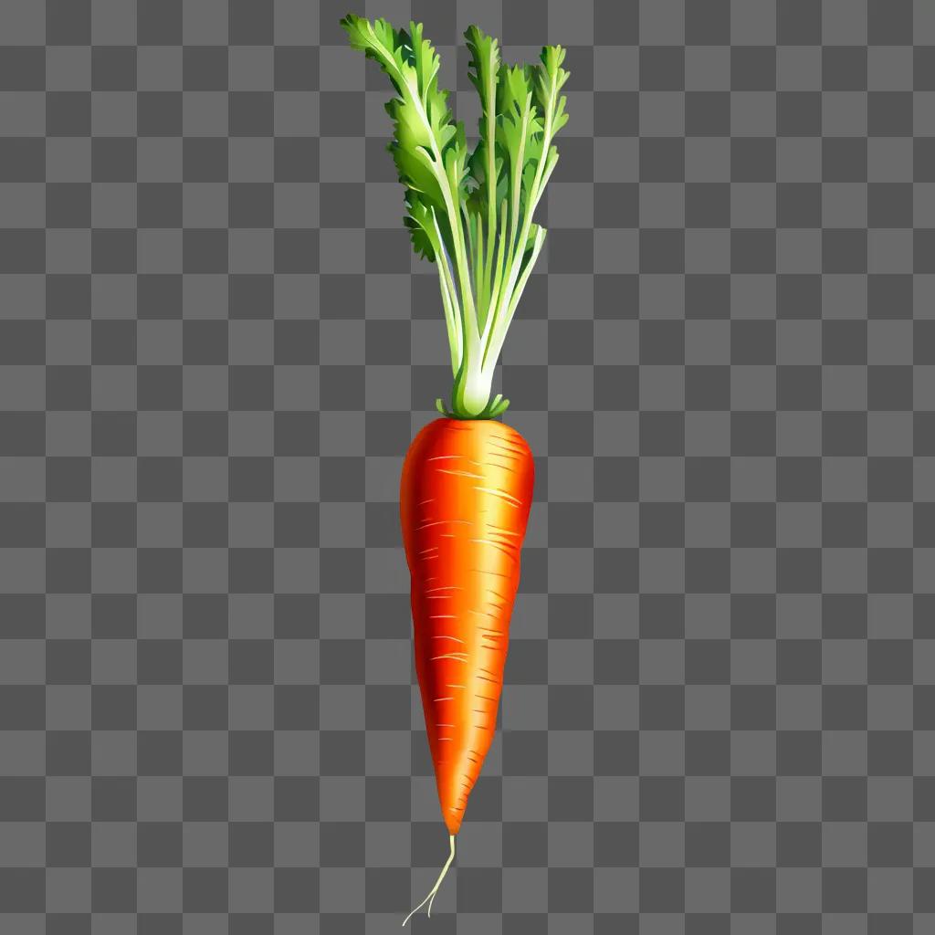 A realistic carrot drawing on a brown surface