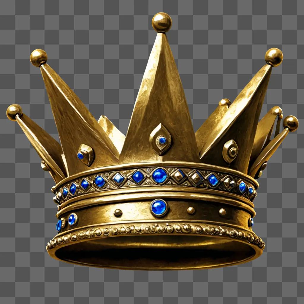 A realistic crown drawing on a beige background