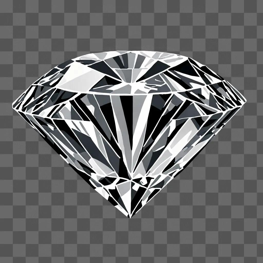 A realistic diamond drawing on a gray background
