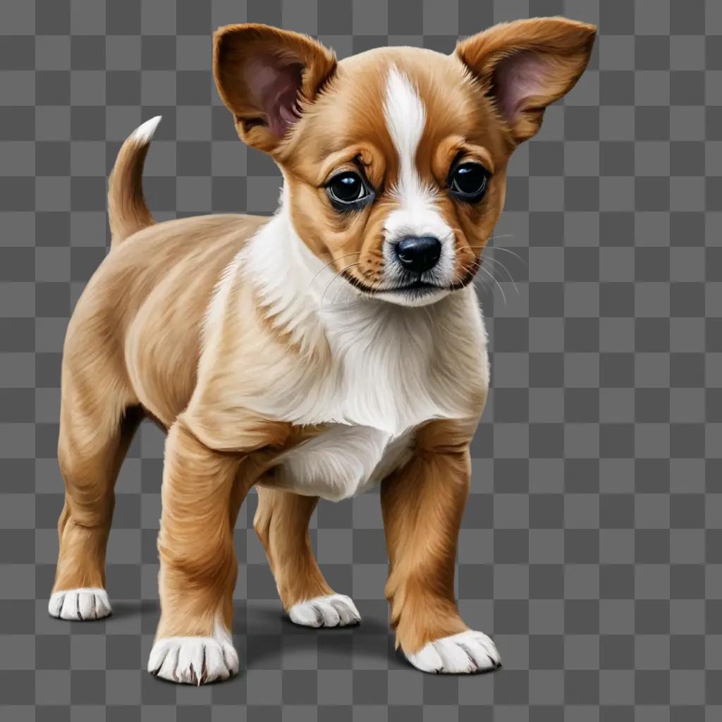 A realistic drawing of a brown puppy