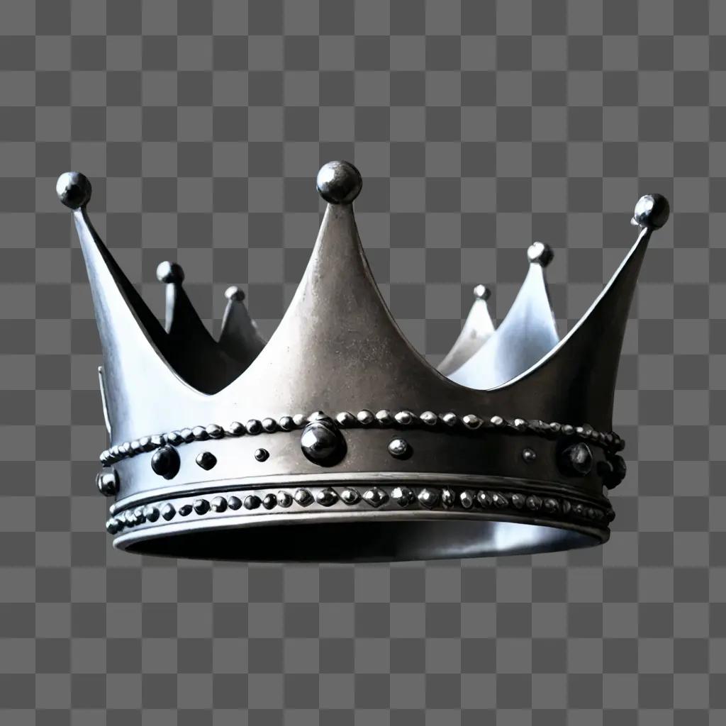 A realistic drawing of a crown on a grey background