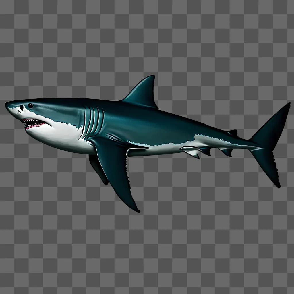 A realistic drawing of a large shark