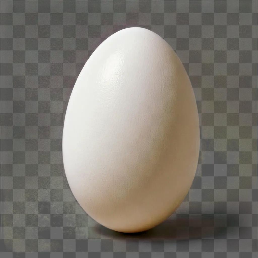 A realistic drawing of a white egg on a green background