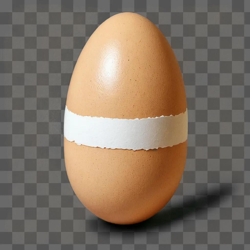 A realistic drawing of an egg with white tape