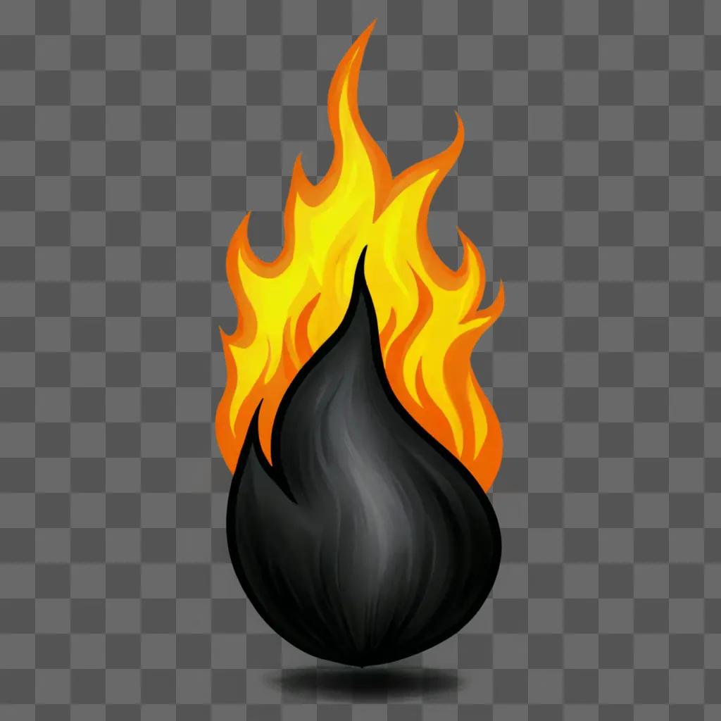 A realistic fire drawing of a flame