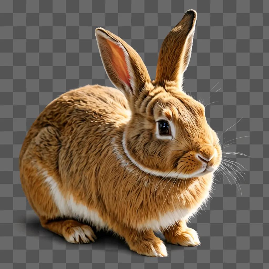 A realistic rabbit drawing on a brown background