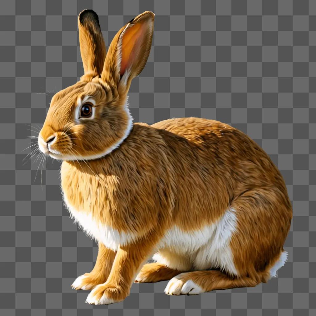 A realistic rabbit drawing on a brown background