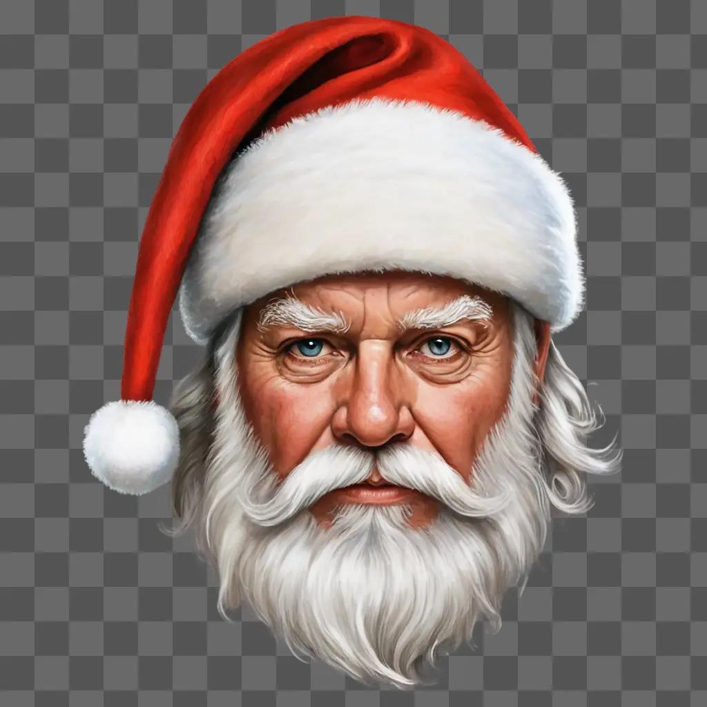 A realistic santa hat drawing with white and red accents