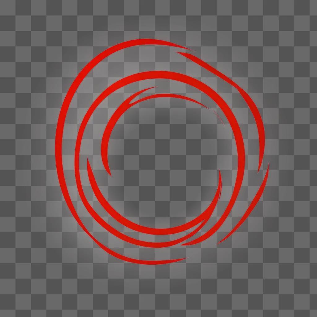 A red circle with a white background