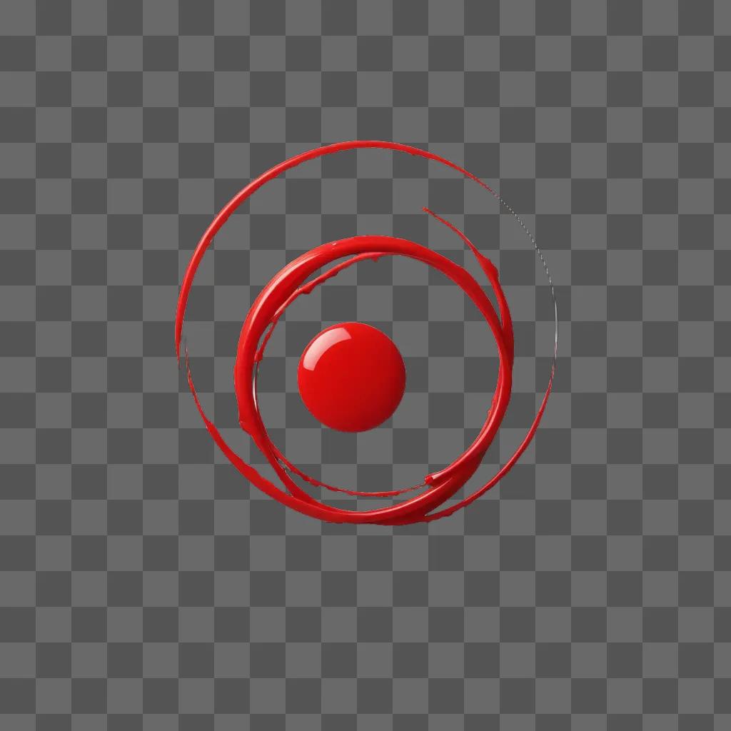 A red circle with black splatters