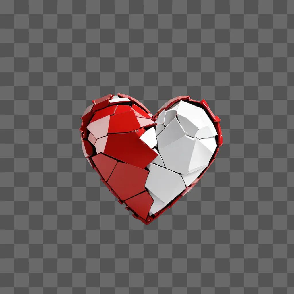 A red heart with a white heart inside it