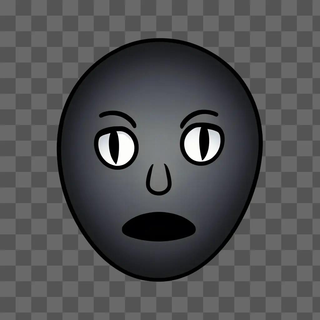 A scared emoji with a black face