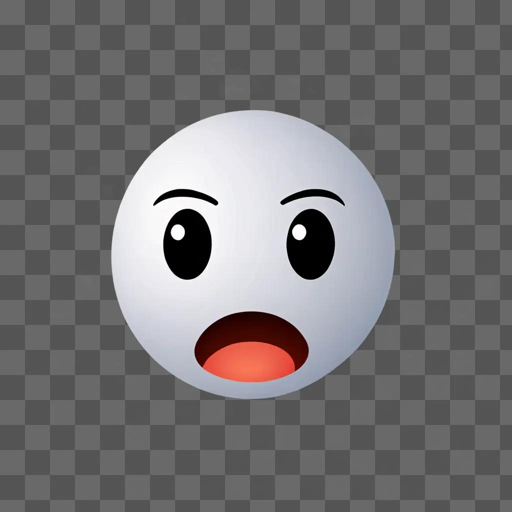 A scared emoji with mouth open