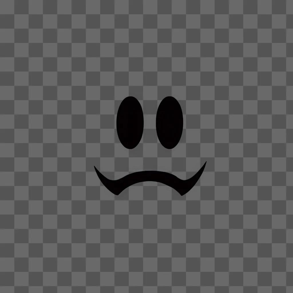 A scared face is on a black screen