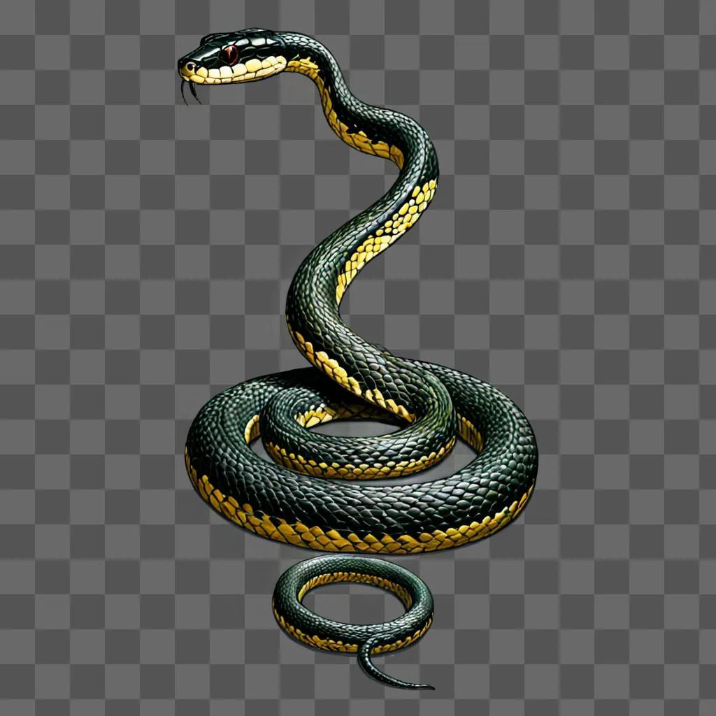 A serpentine drawing of a beautiful snake