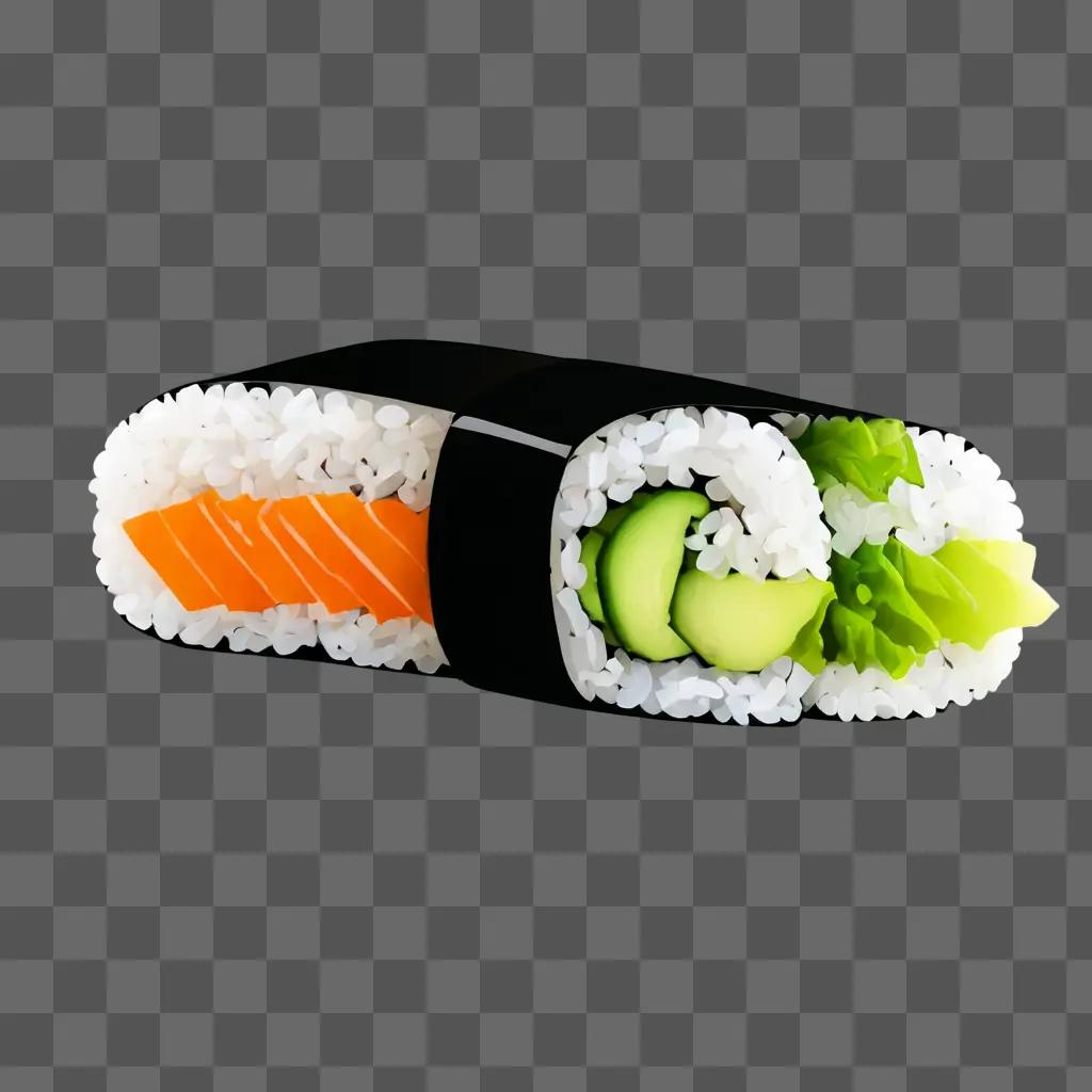 A side sushi drawing with rice and fish