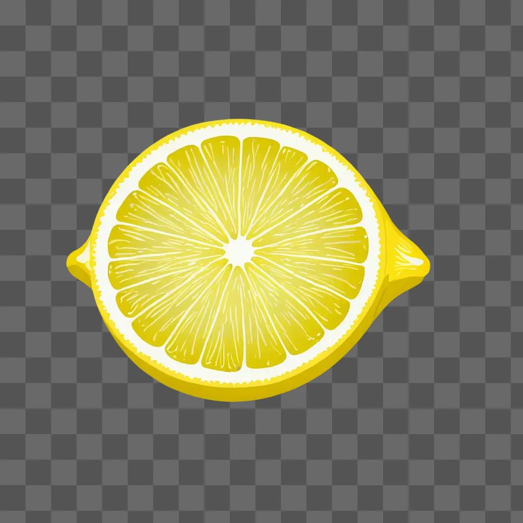 A side view of a lemon is drawn in yellow