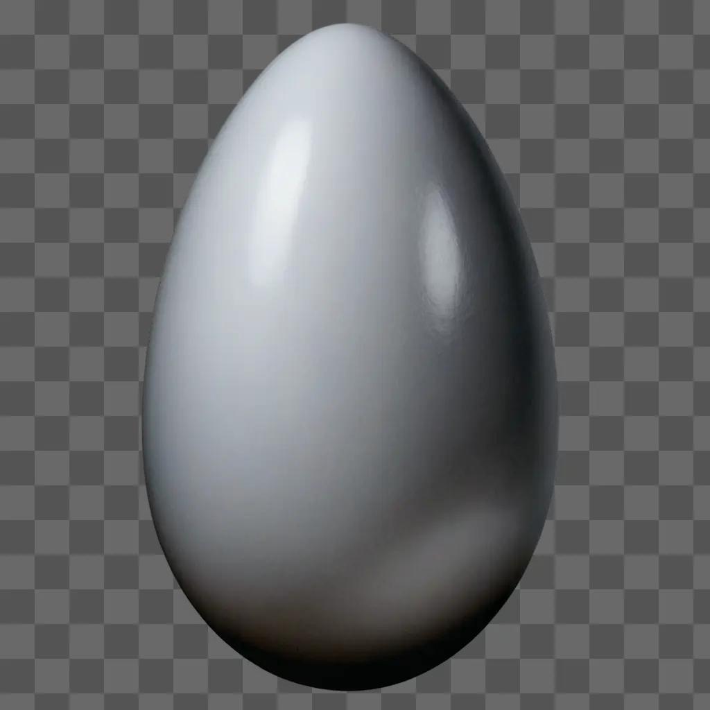 A side view of a white egg drawing