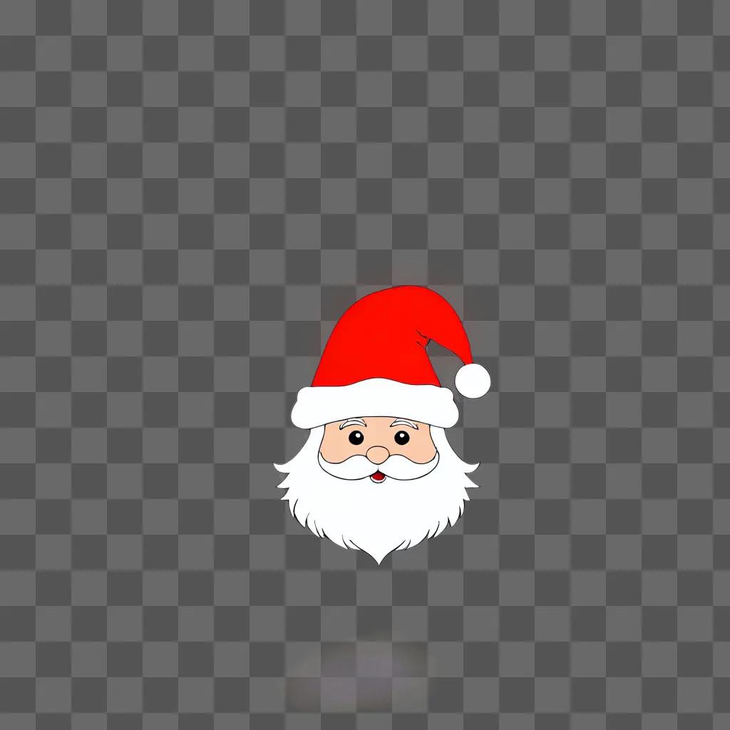 A simple Santa hat drawing on a pink background