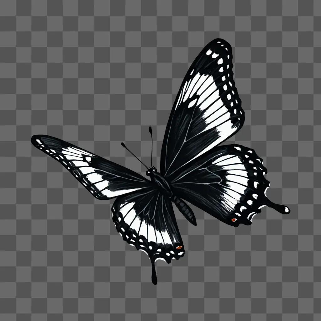 A simple black and white butterfly drawing