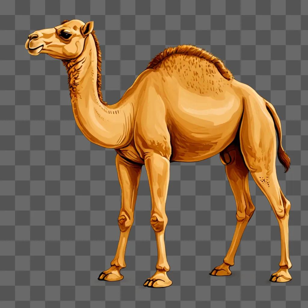 A simple camel drawing for kids to color