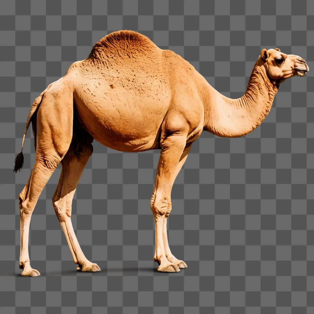 A simple camel drawing on a beige background