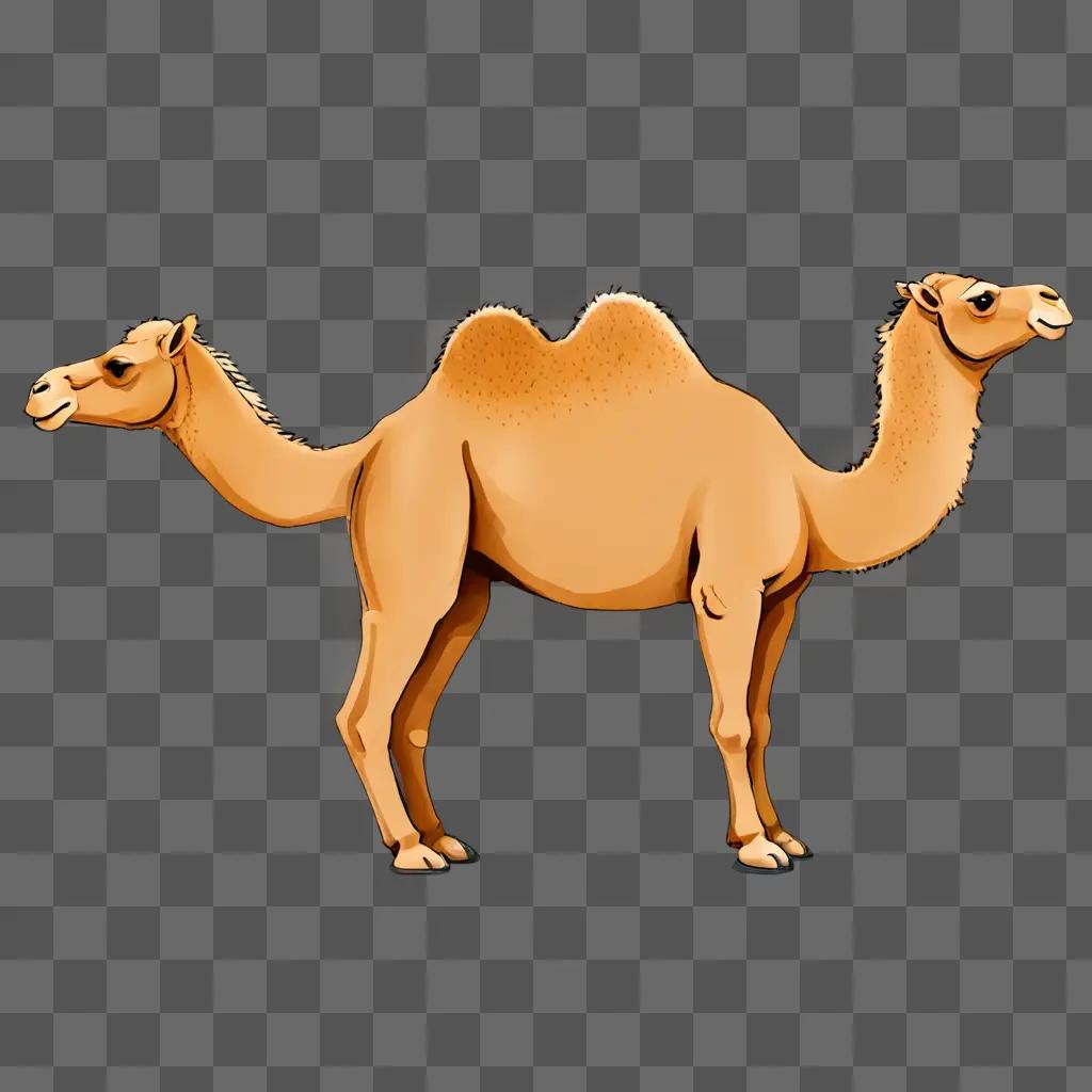 A simple camel drawing with a brown background