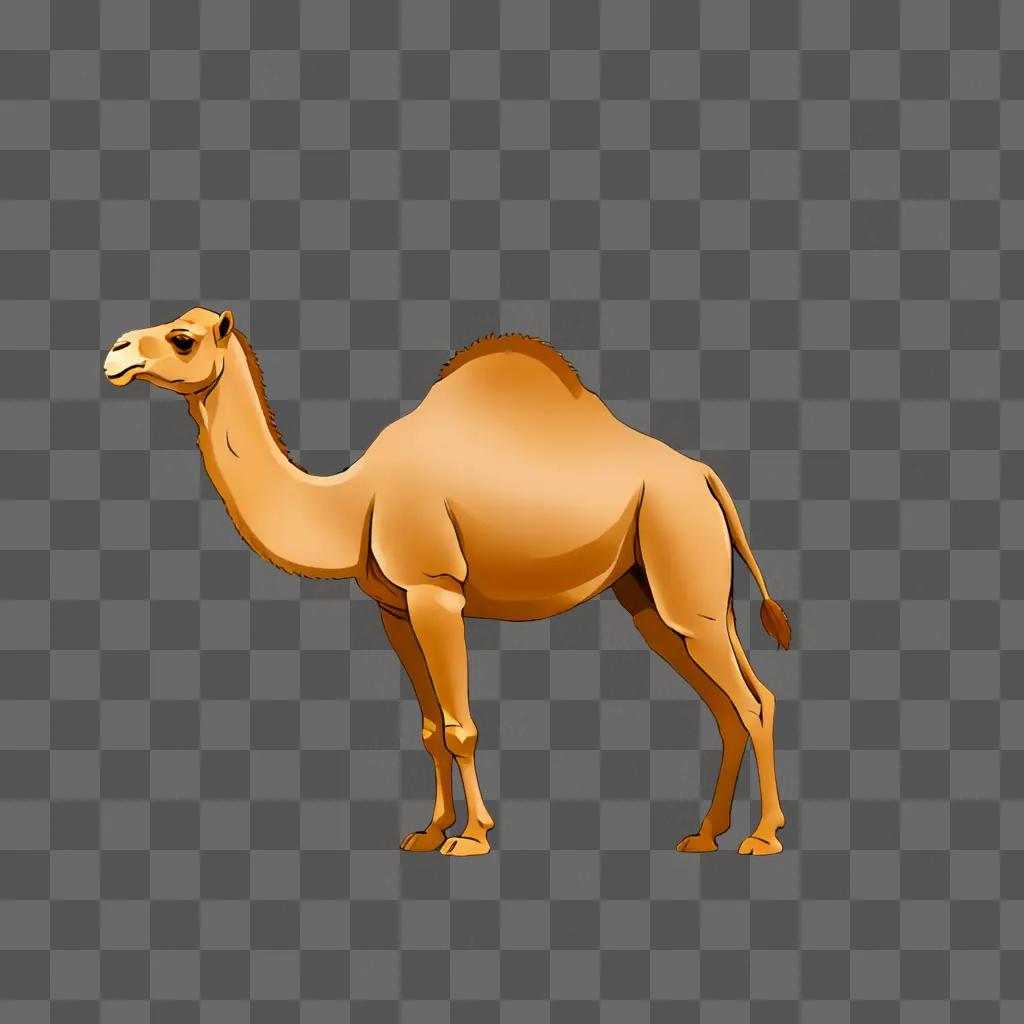 A simple camel drawing with a brown color scheme