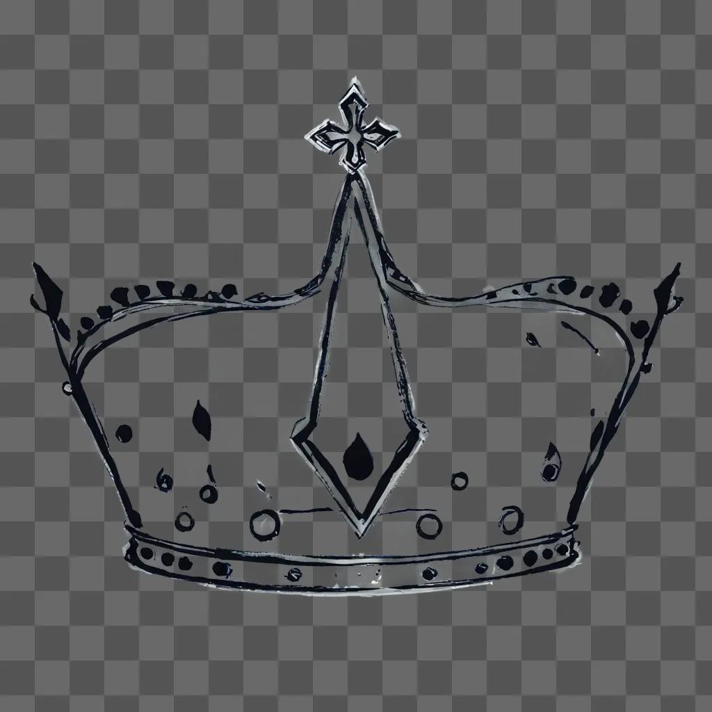 A simple crown drawing on a gray background