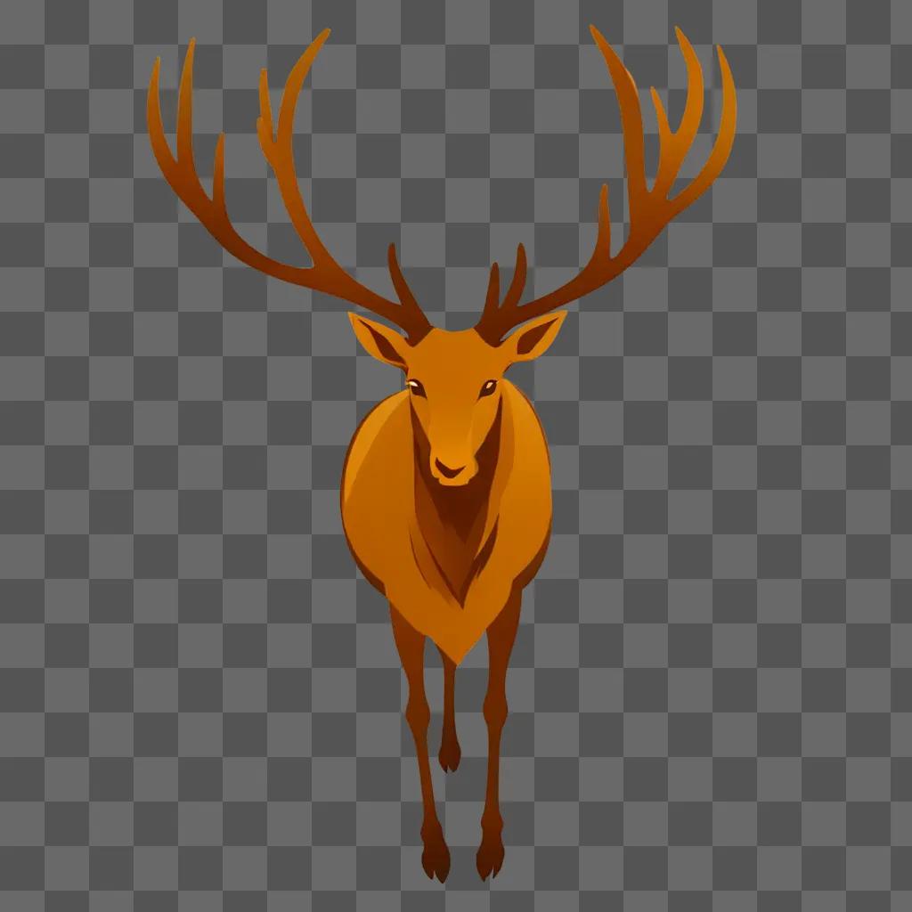 A simple deer drawing in a brown background