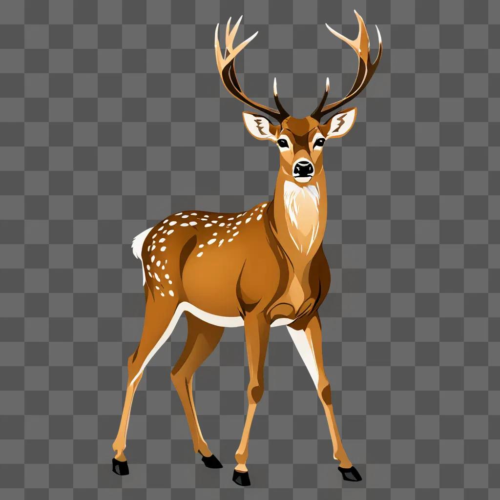 A simple deer drawing with a brown background