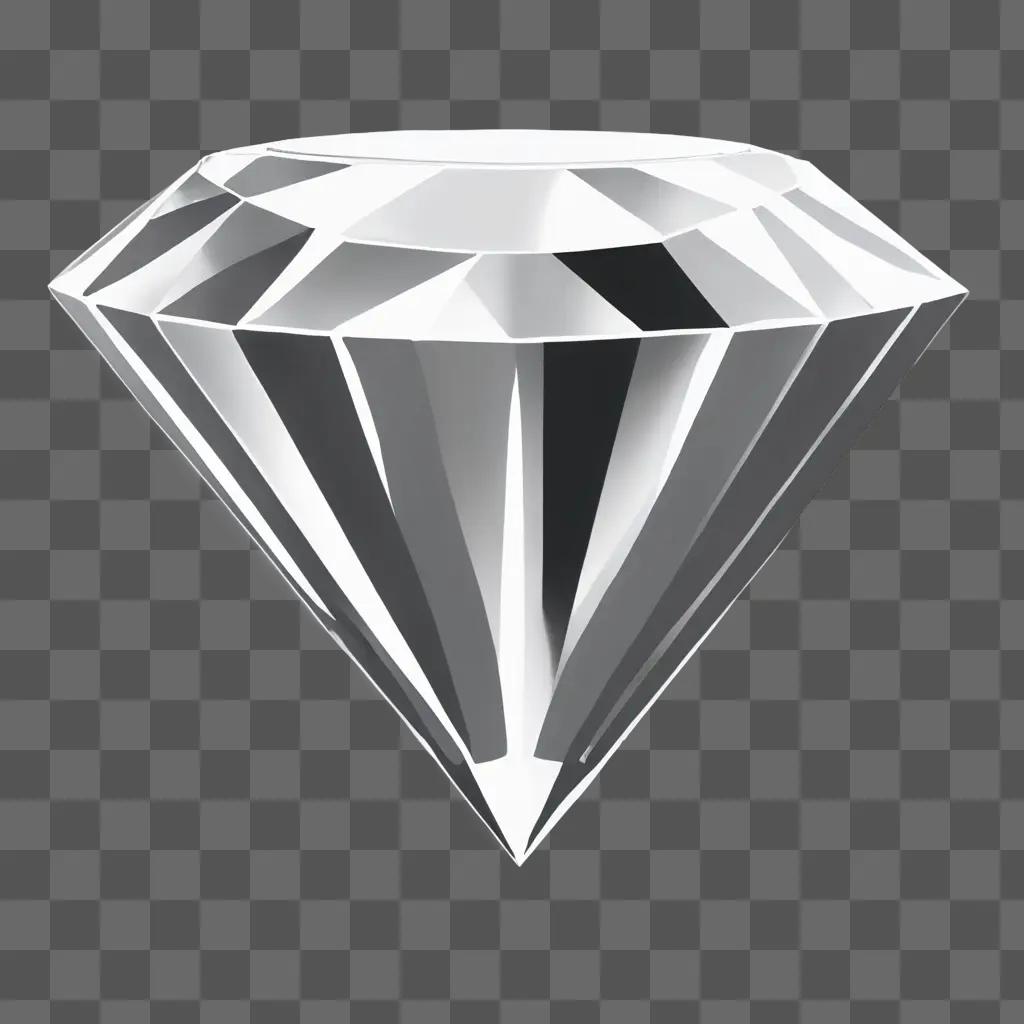 グレーの背景にシンプルなダイヤモンドの絵