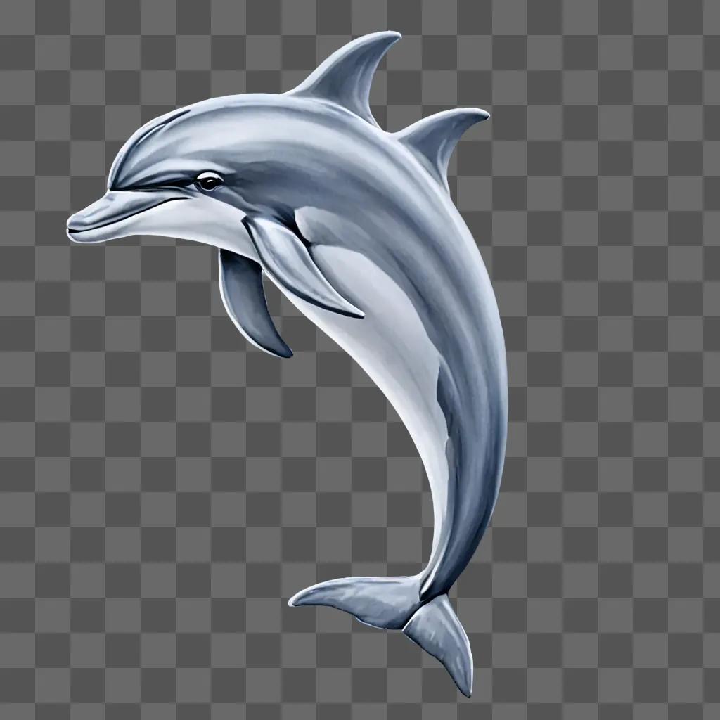 A simple dolphin drawing in 3D