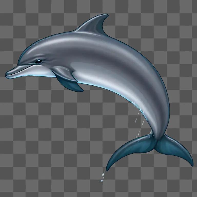 A simple dolphin drawing is made with a single color