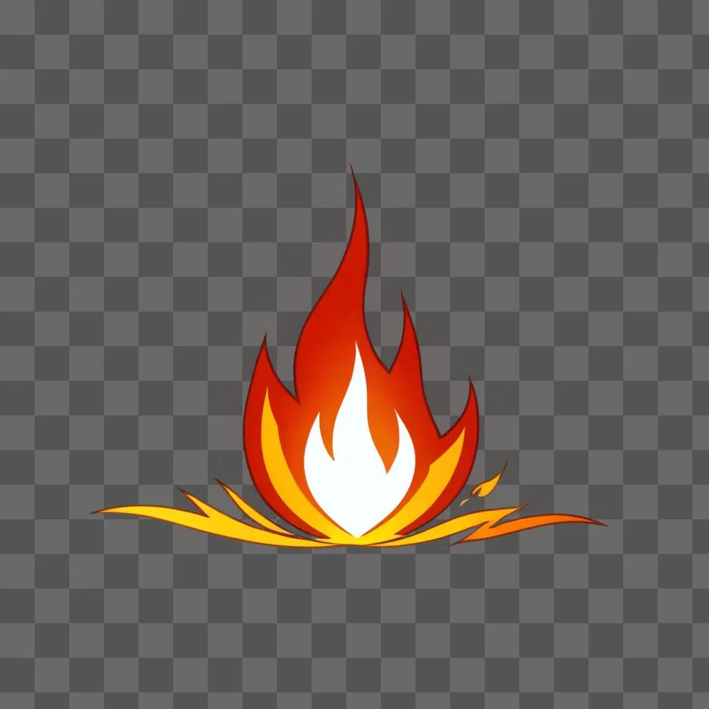 A simple drawing of a fire on a background