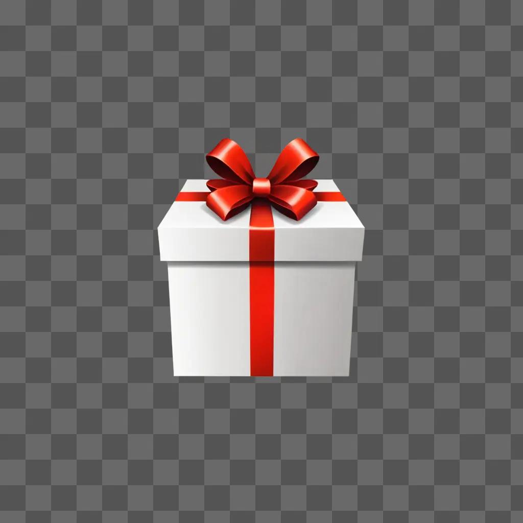 A simple drawing of a gift box with a ribbon